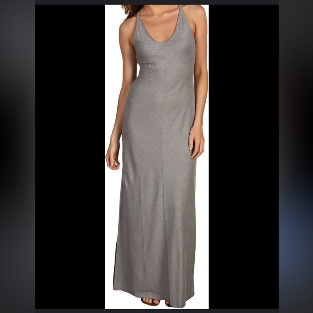 PATAGONIA Kamala Gray Cross-Back Maxi Summer Minimalist Gorpcore‎ Dress sz S